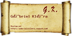 Gábriel Klára névjegykártya